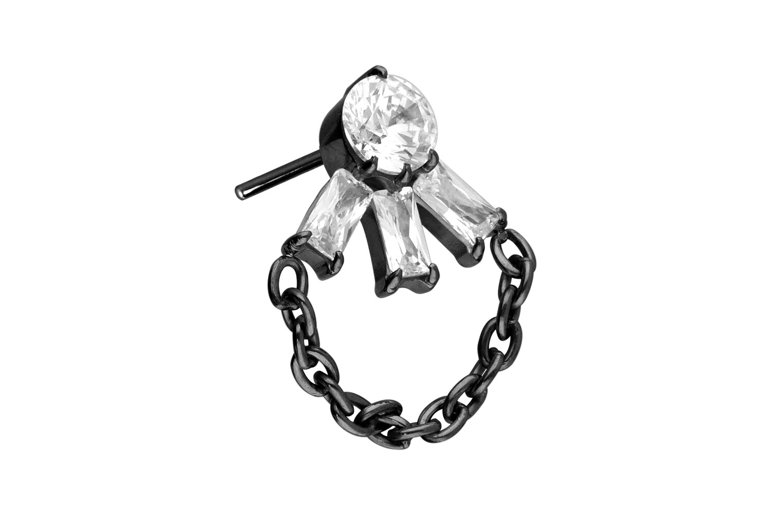 Titan Aufsatz mit Push Pin LOTUSBLÜTE + KETTE von Piercingline